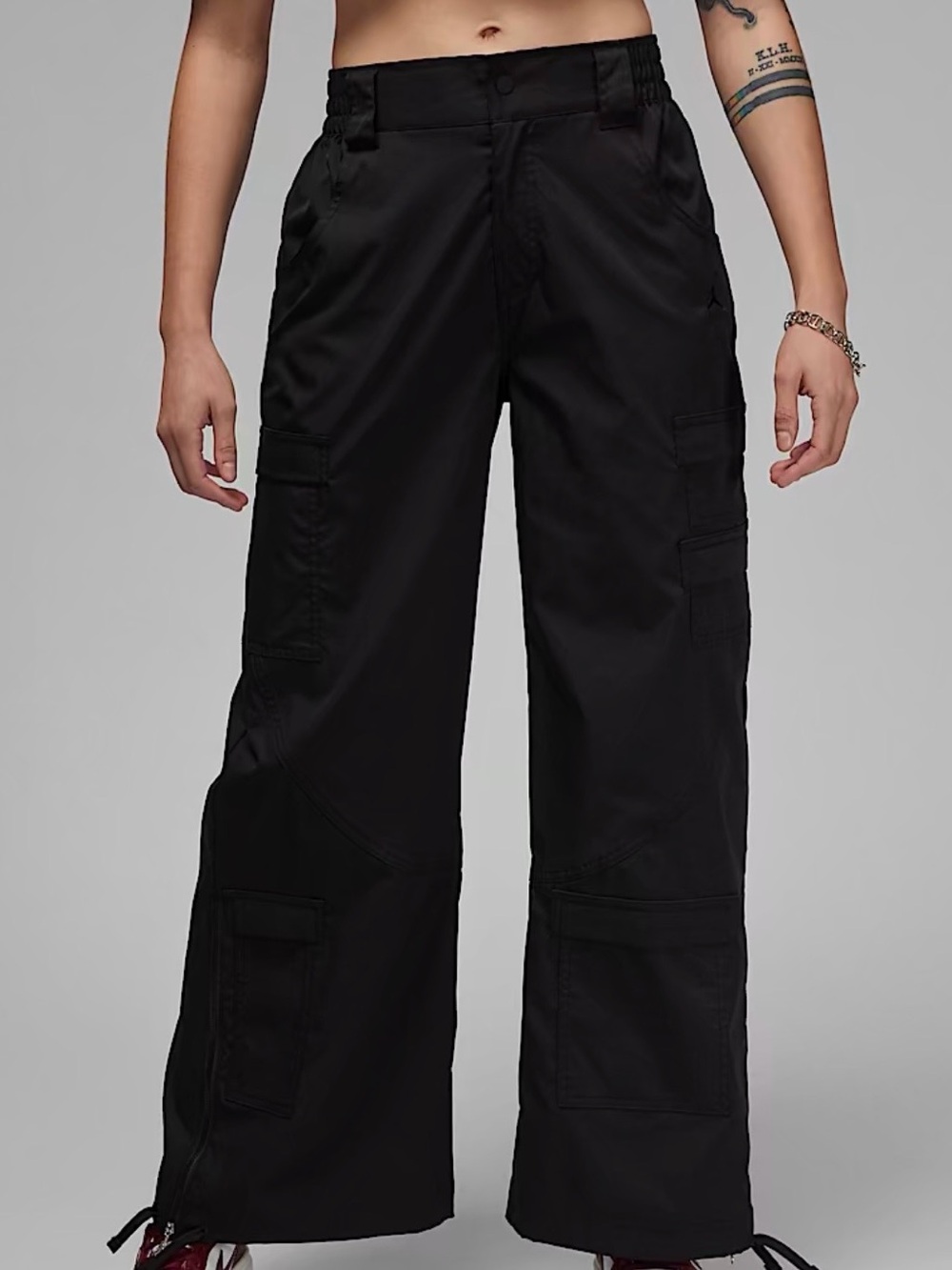 Jordan Chicago Womens Black Athletic Pants with Brand Tag